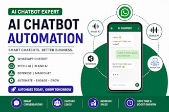 setup whatsapp ai chatbot, retell ai, bland ai, botpress manychat automation bot