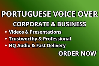 record a professional european portuguese corporate voice over