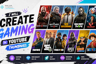 design amazing gaming youtube thumbnail