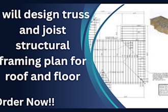 design truss and joist structural framing plan for roof and floor