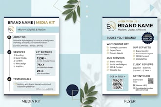 create a minimalist media kit and flyer design