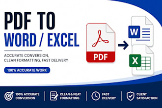 convert PDF to word or excel accurately and professionally