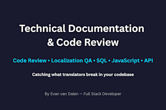 review and audit your technical documentation for errors