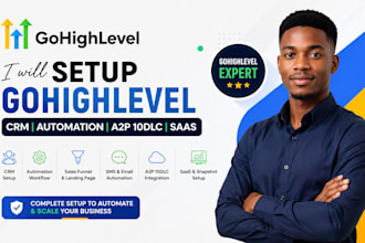 setup gohighlevel crm gohighlevel automation a2p 10dlc saas
