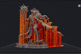 support your stl miniature, 3d model for resin, fdm 3d printing, presupports stl