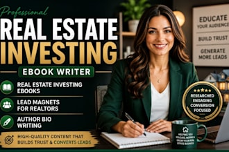 ghostwrite real estate investing ebook for agents and property leads, author bio