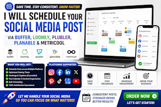 schedule your social media post via loomly buffer planable pluber metricool