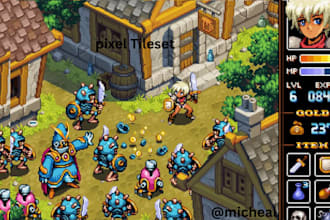 make pixel art pixel animation game sprite indie game 2d sprite sheet tileset
