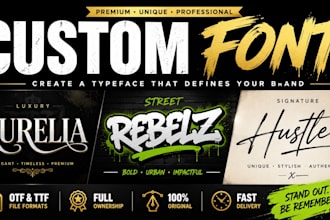 create custom font design in ttf otf typeface for logo branding