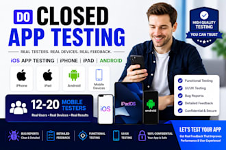 do closed app testing ios app testing  iphone ipad android 12 20 mobile testers