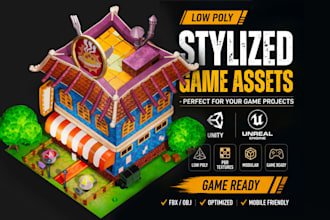 create stylized 3d game ready props for unity unreal