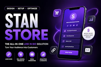 setup a high converting stan store and beacons ai design
