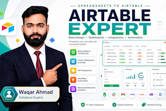 setup airtable database and will be your automation expert