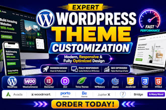 do wordpress theme customization, demo upload, full optimization in 24 hours