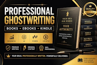 be your ghost book writer, KDP book writer, ebook and non fiction ghostwriter