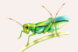 hand paint scientific watercolor animal illustrations