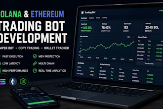 build solana and ethereum crypto trading bots, sniper bots, and wallet tracker