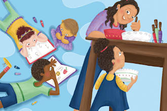 illustrate your multicultural, african american, diverse character illustration