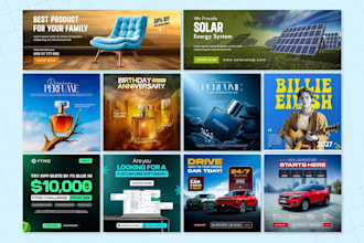 design website banner, youtub and facebook and shopify banner