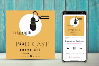 design a unique and professional podcast cover art