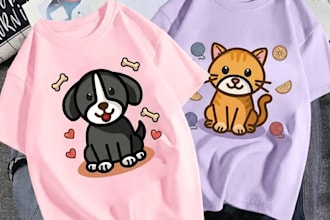 create cute kids illustrations and seamless patterns