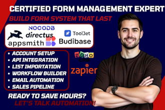 create nocodb form tooljet form appsmith forms budibase form directus form