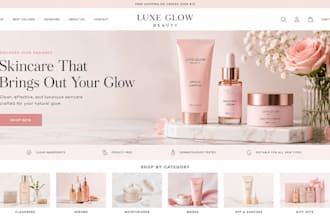 build luxury feminine website for beauty store, fashion and wellness brands