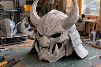 design anime cosplay mask helmet stl for 3d printing