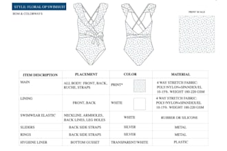 design swimwear tech packs clothing techpack swim wears factory ready spec sheet