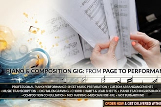 accurately transcribe audio to sheet music piano arrangement engraving notation