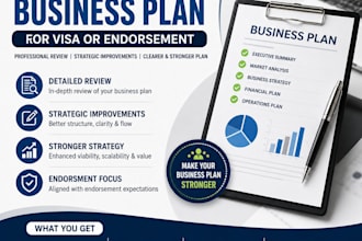 review and improve UK business plan for visa or endorsement