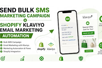 send bulk SMS marketing campaign shopify klaviyo email marketing automation