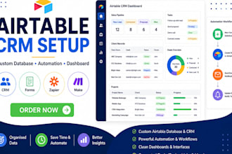 setup airtable database, airtable automation, airtable CRM and workflow