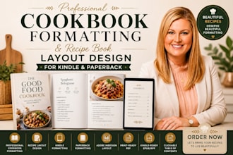 do cookbook formatting, recipe book layout design for kindle and paperback