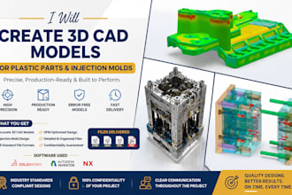 create 3d cad models for plastic parts and injection molds