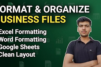 design, format, edit and type excel sheets and word document
