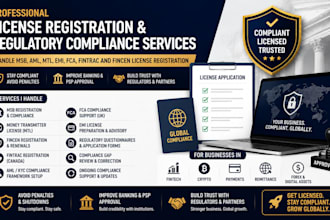 handle msb, aml, mtl, emi, fca, fintrac and fincen license registration