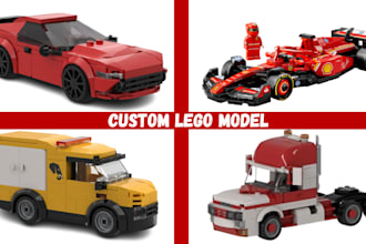 design 3d lego model, moc f1 car, technic bike, house, toys with pdf instruction