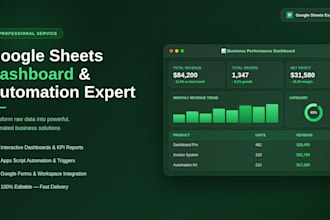 create professional google sheets dashboard, automation, and apps script system