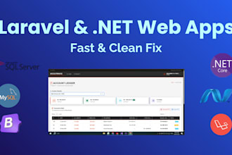 build a full stack web application using laravel, aspnet core mvc
