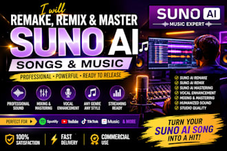 remake, and master your suno ai song, suno ai music, and suno ai vocals