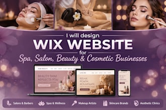 design wix spa salon website beauty website cosmetic website and online booking