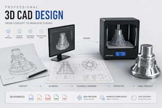 do 3d cad model mechanical and industrial product design prototyping 3d printing