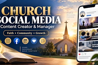 be your social media manager church ministry social media content creator