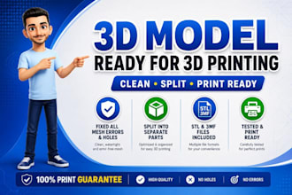 fix repair smooth scale modify clean adjust 3d model stl 3mf for 3d printing