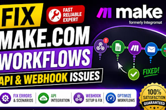 fix make com automation workflows API and webhook issues