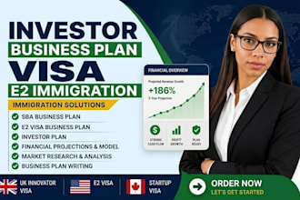 write a bank ready sba business plan and immigration e2 visa