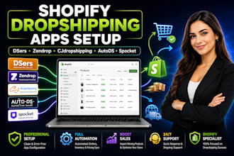 setup shopify dropshipping apps dsers zendrop cjdropshipping autods spocket apps