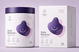 design premium supplement packaging and product label