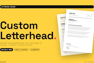 design professional custom letterhead with editable word template